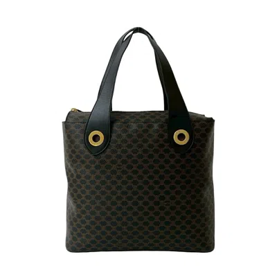 Pre-owned Celine Black Brown Leather Pvc Handbag Tote Bag ()