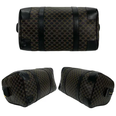 Pre-owned Celine Black Brown Leather Pvc Boston Bag Handbag ()