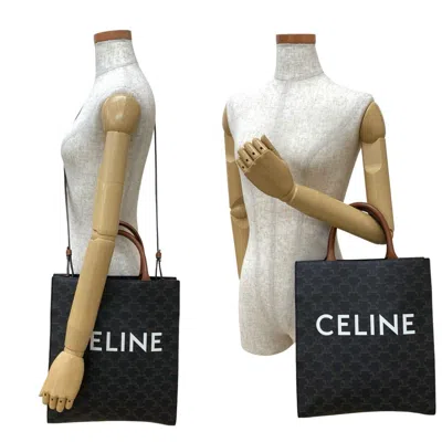 Pre-owned Celine Black Brown Leather Pvc Handbag Shoulder Bag ()