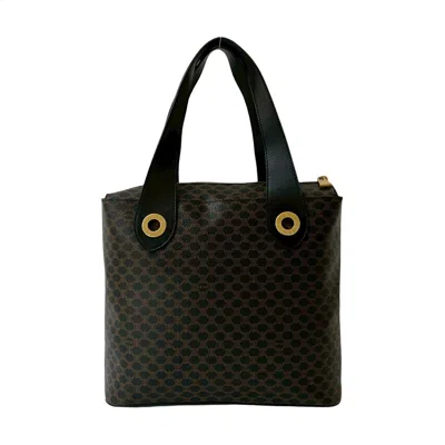 Pre-owned Celine Black Brown Leather Pvc Handbag Tote Bag ()