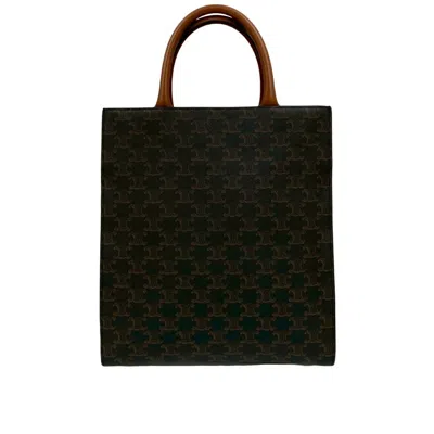 Pre-owned Celine Black Brown Leather Pvc Handbag Shoulder Bag ()