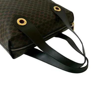 Pre-owned Celine Black Brown Leather Pvc Handbag Tote Bag ()