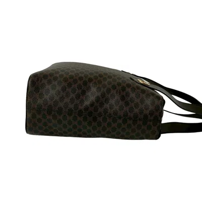 Pre-owned Celine Black Brown Leather Pvc Handbag Tote Bag ()