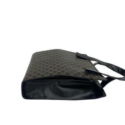 Pre-owned Celine Black Brown Leather Pvc Handbag Tote Bag ()