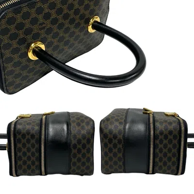 Pre-owned Celine Black Brown Leather Pvc Handbag Vanity Bag ()