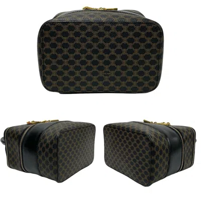 Pre-owned Celine Black Brown Leather Pvc Handbag Vanity Bag ()