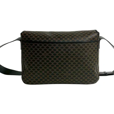 Pre-owned Celine Black Brown Leather Pvc Pochette Shoulder Bag ()