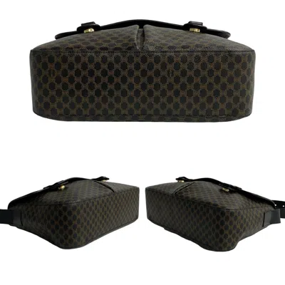 Pre-owned Celine Black Brown Leather Pvc Pochette Shoulder Bag ()