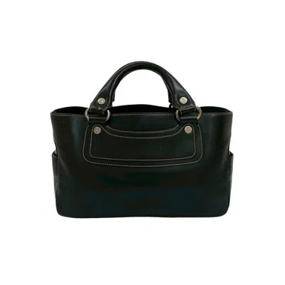 Pre-owned Celine Black Leather Boston Bag Handbag Tote Bag ()