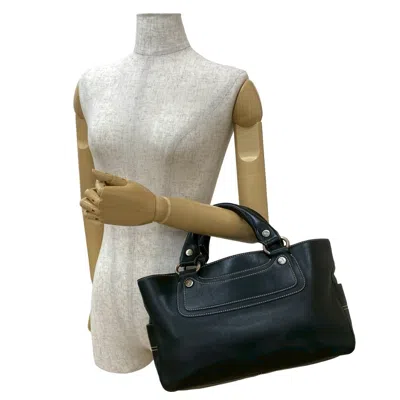 Pre-owned Celine Black Leather Boston Bag Handbag Tote Bag ()