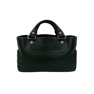 Pre-owned Celine Black Leather Boston Bag Handbag Tote Bag ()