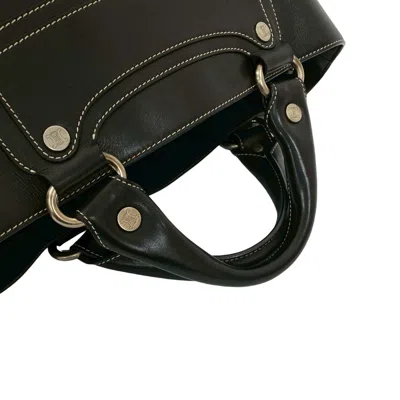 Pre-owned Celine Black Leather Boston Bag Handbag Tote Bag ()