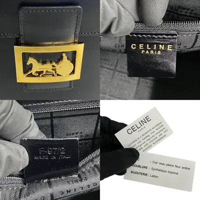 Pre-owned Celine Black Leather Handbag Vanity Bag ()