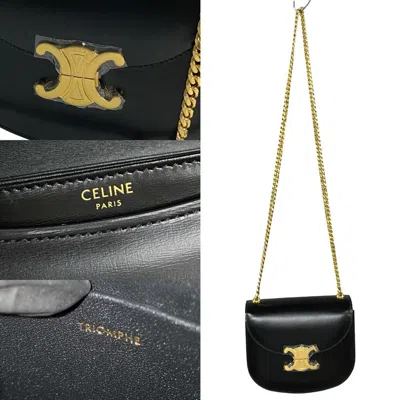 Pre-owned Celine Black Leather Pochette Shoulder Bag ()