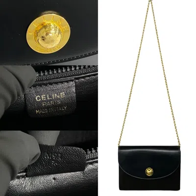 Pre-owned Celine Black Leather Pochette Shoulder Bag ()