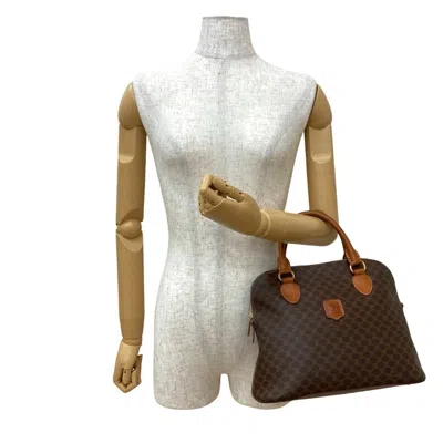 Pre-owned Celine Brown Leather Pvc Boston Bag Handbag ()