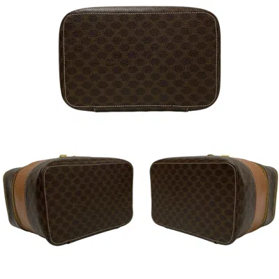 Pre-owned Celine Brown Leather Pvc Handbag Pouch Vanity Bag ()