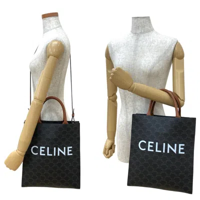 Pre-owned Celine Brown Leather Pvc Handbag Shoulder Bag Tote Bag ()