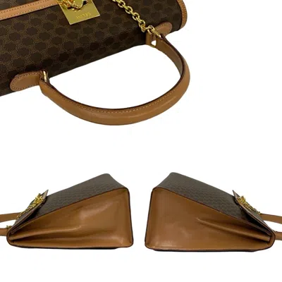 Pre-owned Celine Brown Leather Pvc Handbag Tote Bag ()