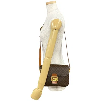 Pre-owned Celine Brown Leather Pvc Pochette Shoulder Bag ()