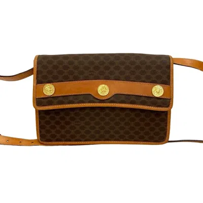Pre-owned Celine Brown Leather Pvc Shoulder Bag ()