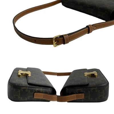 Pre-owned Celine Brown Leather Pvc Shoulder Bag ()