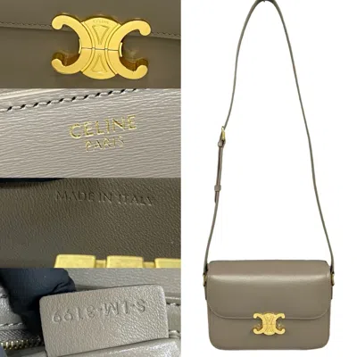 Pre-owned Celine Gray Grayish Leather Shoulder Bag ()