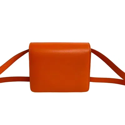 Pre-owned Celine Orange Leather Pochette Shoulder Bag ()