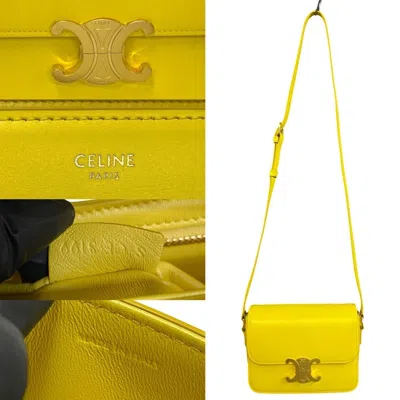 Pre-owned Celine Yellow Leather Pochette Shoulder Bag ()