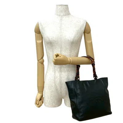 Pre-owned Chanel Black Brown Grained Calfskin Handbag Tote Bag ()