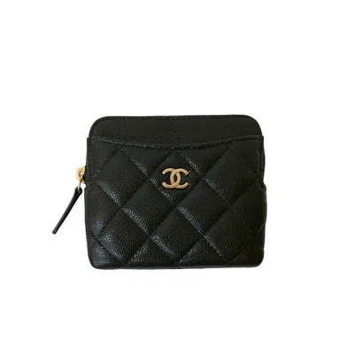 Pre-owned Chanel Black Grained Calfskin Coin Purse/coin Case ()