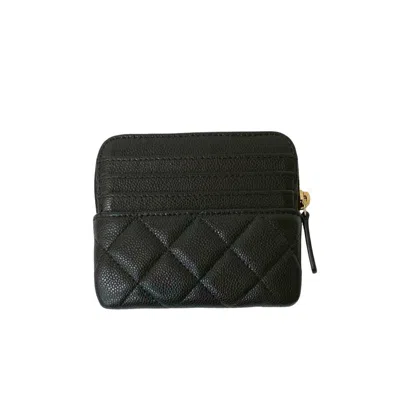Pre-owned Chanel Black Grained Calfskin Coin Purse/coin Case ()