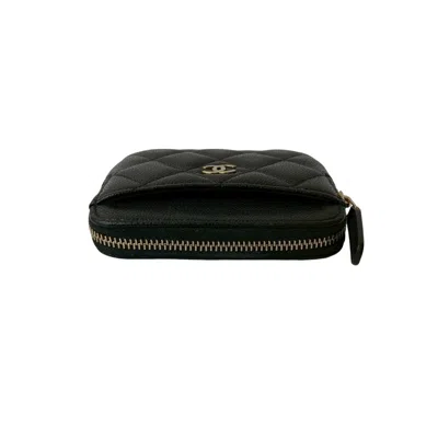 Pre-owned Chanel Black Grained Calfskin Coin Purse/coin Case ()