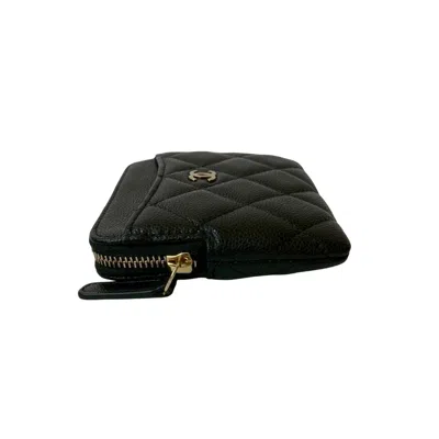 Pre-owned Chanel Black Grained Calfskin Coin Purse/coin Case ()