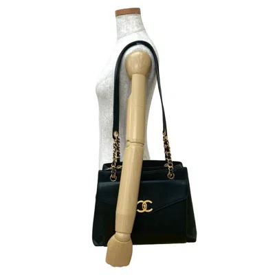 Pre-owned Chanel Black Grained Calfskin Shoulder Bag Tote Bag ()