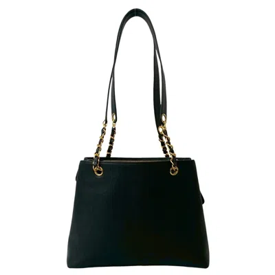 Pre-owned Chanel Black Grained Calfskin Shoulder Bag Tote Bag ()
