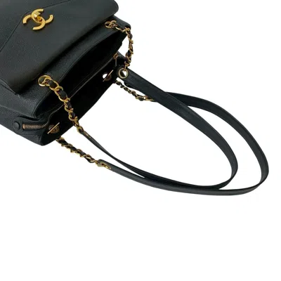Pre-owned Chanel Black Grained Calfskin Shoulder Bag Tote Bag ()