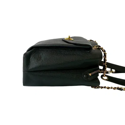 Pre-owned Chanel Black Grained Calfskin Shoulder Bag Tote Bag ()