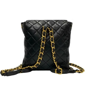 Pre-owned Chanel Black Leather Backpack ()