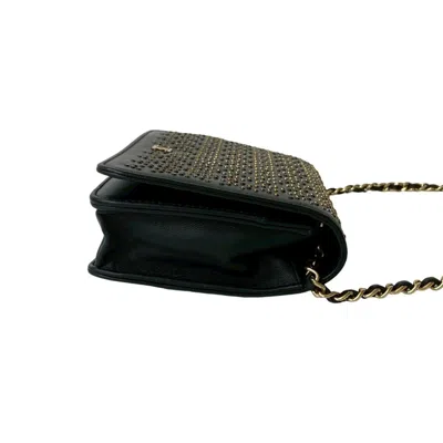 Pre-owned Chanel Black Leather Chain/shoulder Wallet ()