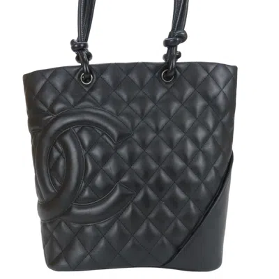 Pre-owned Chanel Black Leather Tote Bag ()