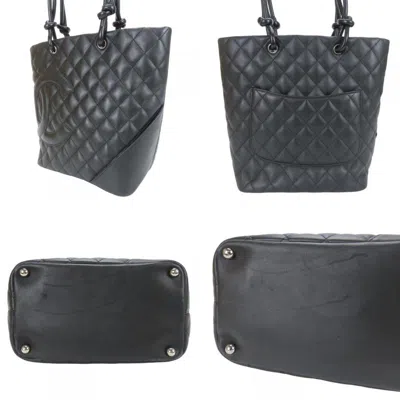 Pre-owned Chanel Black Leather Tote Bag ()