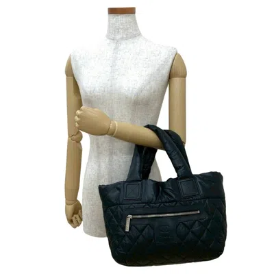 Pre-owned Chanel Black Nylon Handbag Tote Bag ()