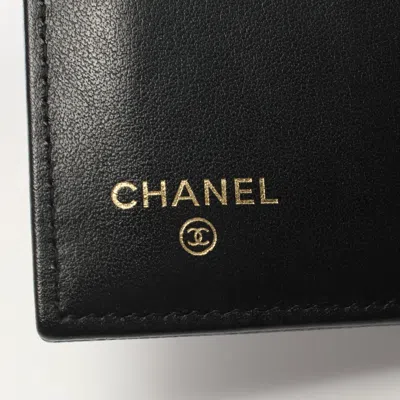 Pre-owned Chanel Black Leather Wallet (tri-fold) ()