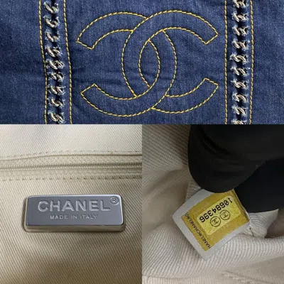 Pre-owned Chanel Blue Denim Handbag Shoulder Bag Tote Bag ()