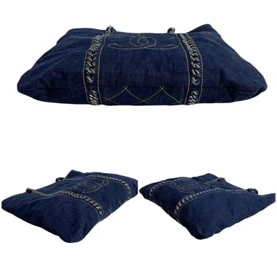 Pre-owned Chanel Blue Denim Handbag Shoulder Bag Tote Bag ()