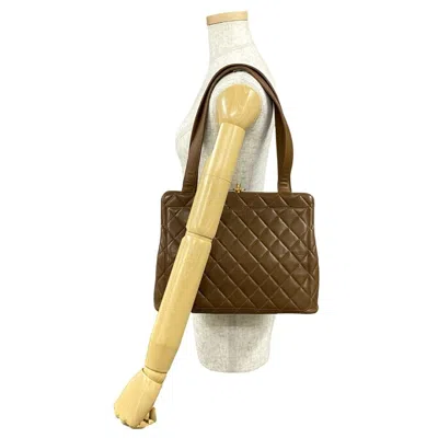 Pre-owned Chanel Brown Grained Calfskin Handbag Tote Bag ()