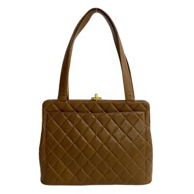 Pre-owned Chanel Brown Grained Calfskin Handbag Tote Bag ()