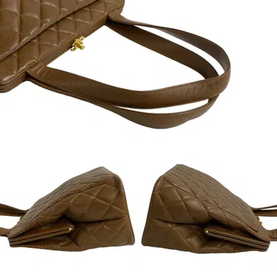 Pre-owned Chanel Brown Grained Calfskin Handbag Tote Bag ()