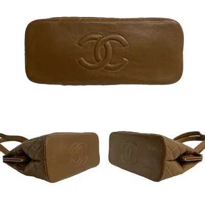 Pre-owned Chanel Brown Grained Calfskin Handbag Tote Bag ()